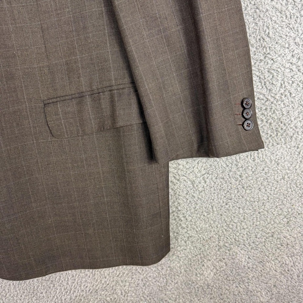 Ermenegildo Zegna‎ Blazer Mens 48L Brown Wool Check Sport Coat Made Switzerland - Picture 3 of 16